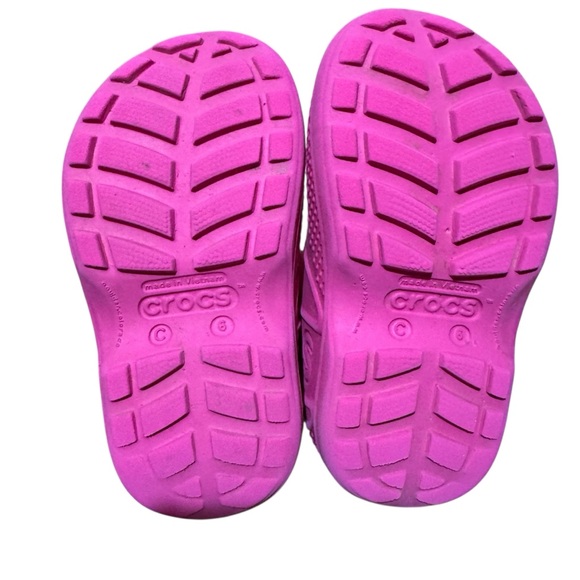 Crocs Pink Handle It Rain Boots Pull on Baby Girl Size 6C - Picture 8 of 9
